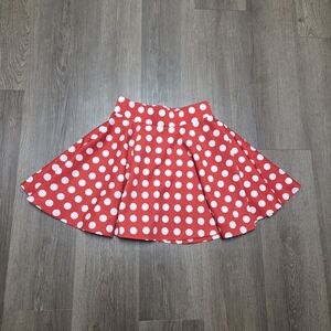 Woman Basic Mini Skater Polka Dot Skirt